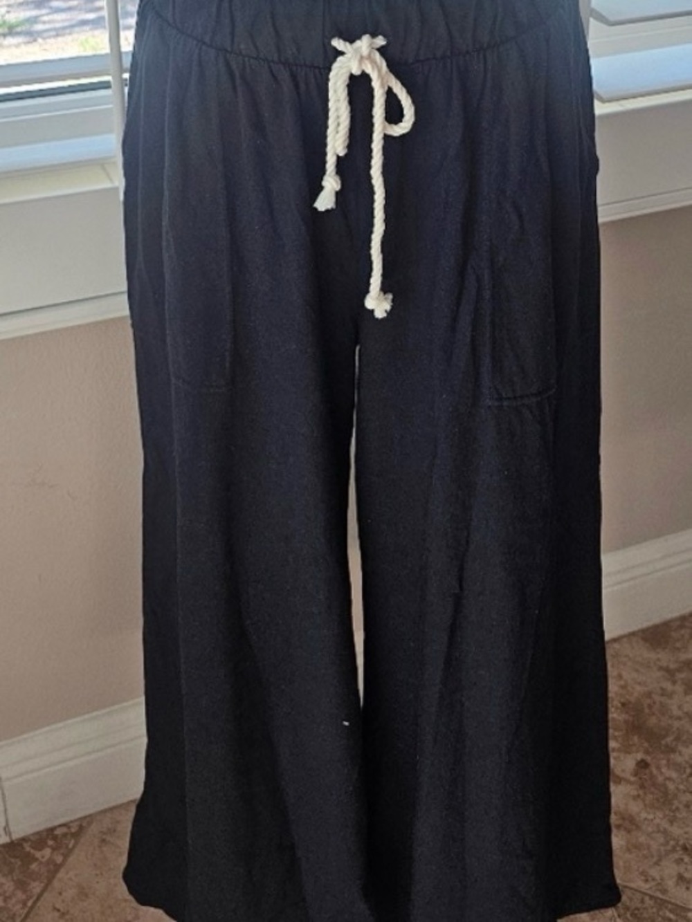 Free People Mauve Off-Shoulder Elastic Waist Top and wide leg pants - Picture 3 of 3